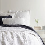 Bedding Washed Linen Quilted Shams White