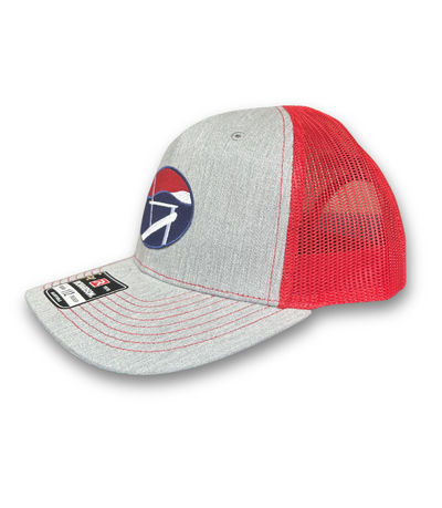 Bell Tower Hat - Light Grey & Red