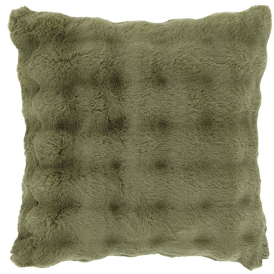 Fab Faux Fur Accent Pillow - Olive