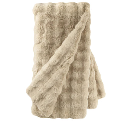 Fab Faux Fur Throw Blanket - Sand