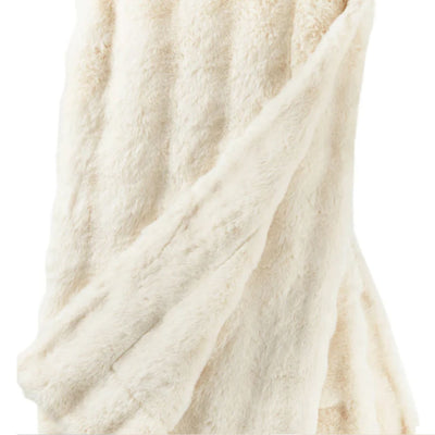 Fab Faux Fur Throw Blanket - Ivory