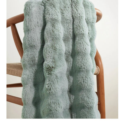 Fab Faux Fur Throw Blanket - Mineral