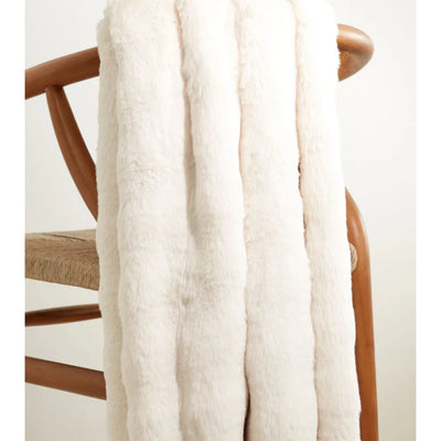 Fab Faux Fur Throw Blanket - Ivory