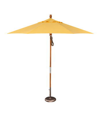 9' Wood Market Umbrella - Yellow