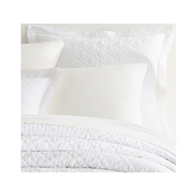 Bedding Washed Linen Quilted Shams White