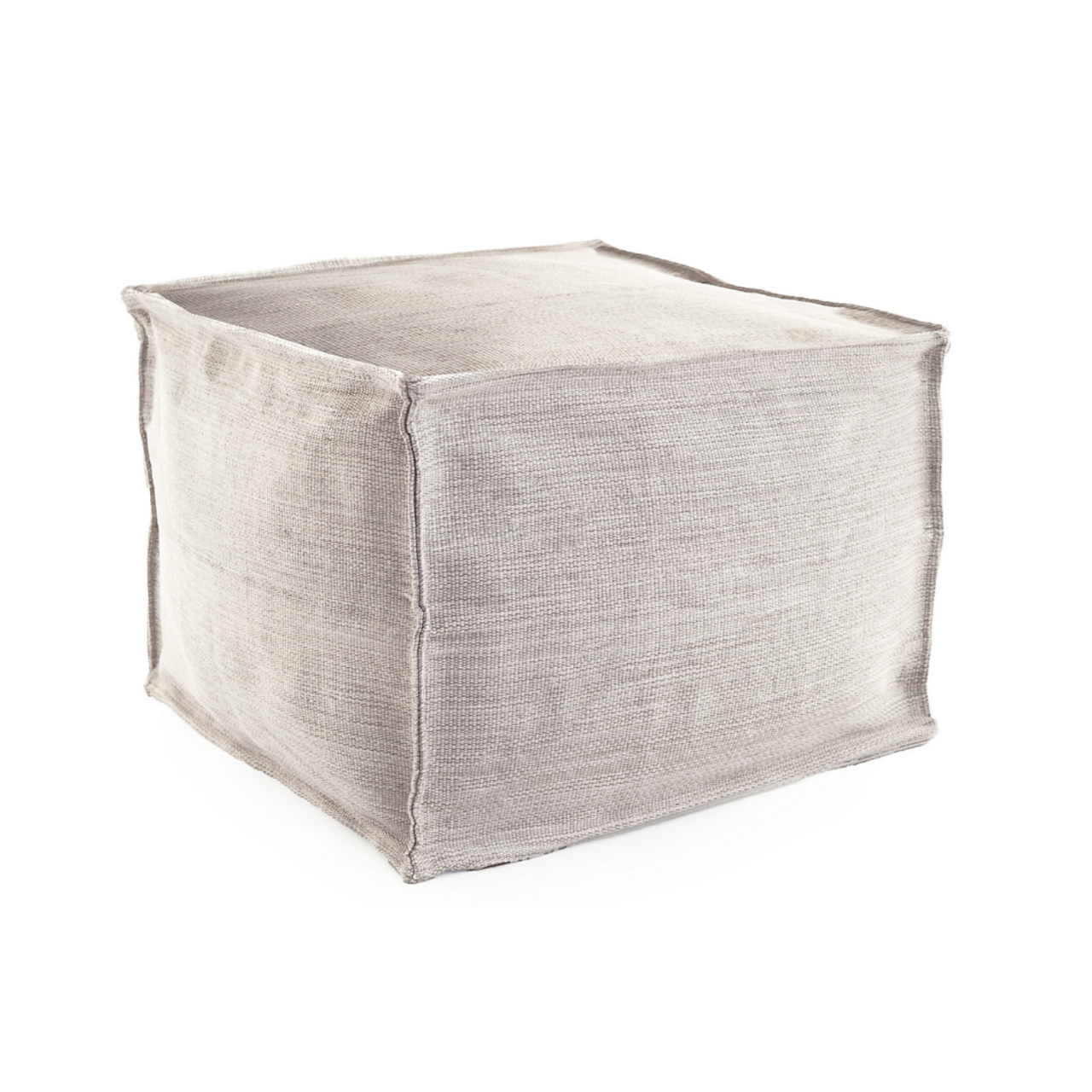 Indoor/Outdoor Pouf - Mingled Platinum