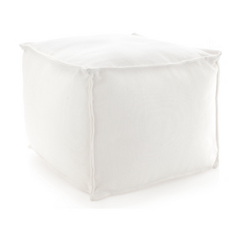 Annie Selkie Solid White Pouf