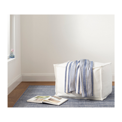 Annie Selkie Solid White Pouf