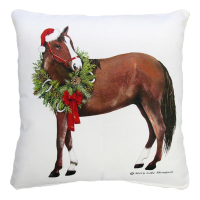 Holiday Horse Outdoor Throw Pillow