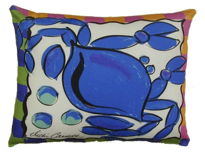 Outdoor Colorful Crab Accent Pillow