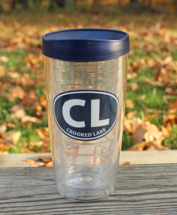 Crooked Lake 16oz Insulated Tumbler with lid, 2 or 4 Packs
