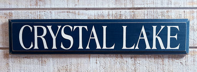 Crystal Lake Wooden Sign