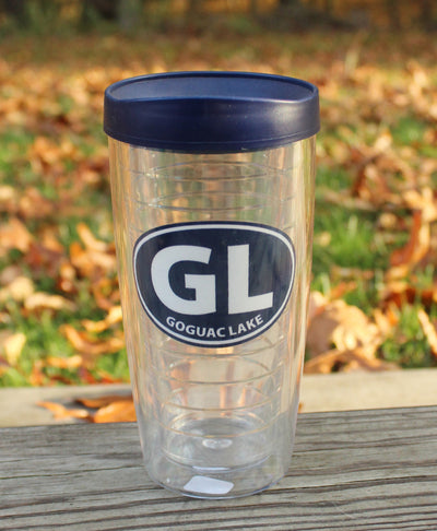 Goguac Lake 16 oz Insulated Tumbler with lid, 2 or 4 packs