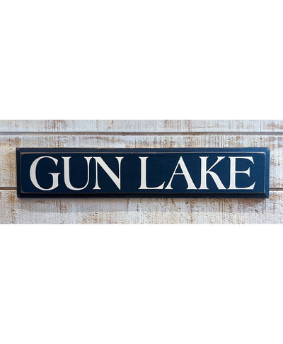 Gun Lake Wooden Sign