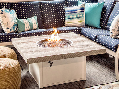 Homecrest Square Timber Fire Table