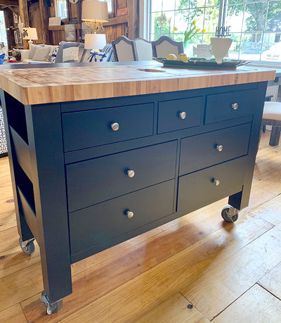 Gourmet Kitchen Island with Casters