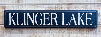 Klinger Lake Wooden Sign