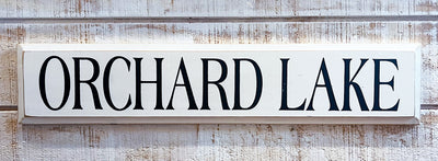 Orchard Lake Wooden Sign