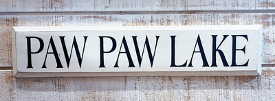 Paw Paw Lake Wooden Sign