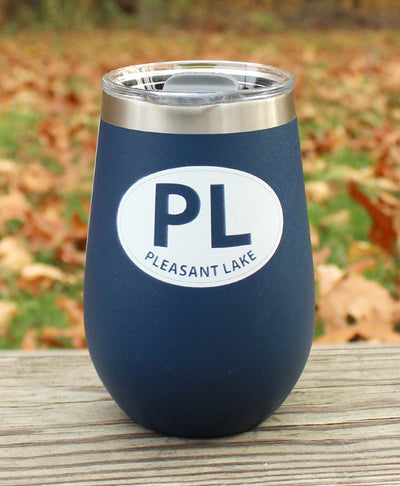 Pleasant Lake 12oz. Wine Tumbler – Blue