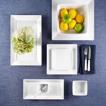 Outdoor Dishes - Diamond White Square Salad Plates set of 4