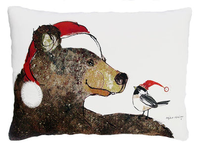 Holiday Bear & Bird Outdoor Accent Pillow