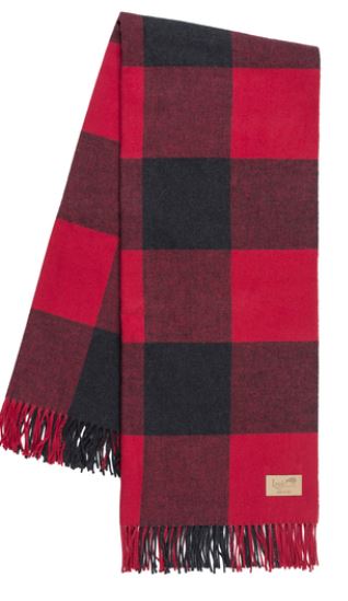 Italian Throw Blanket - Red & Charcoal Buffalo Check