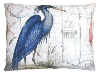 Blue Heron Outdoor Accent Pillow