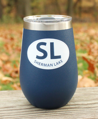 Sherman Lake 12oz. Wine Tumbler – Blue