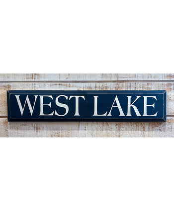 West Lake Wooden Sign