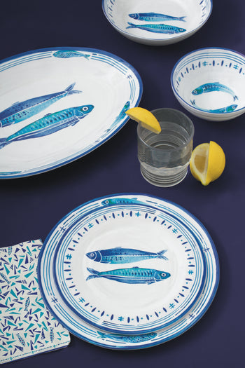 Outdoor Dishes - Santorini Fish Design Salad Plate 9