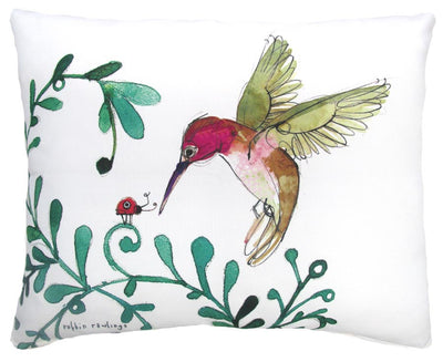 Pillow Humming Bird & Lady Bug Outdoor Accent Pillow