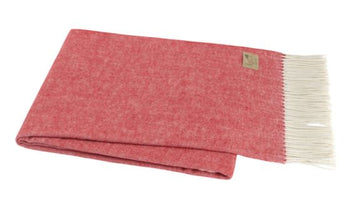 Italian Herringbone Throw Blanket -  Poppy Red